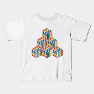 Pride Shirt Geometric Rainbow Cubes Kids T-Shirt